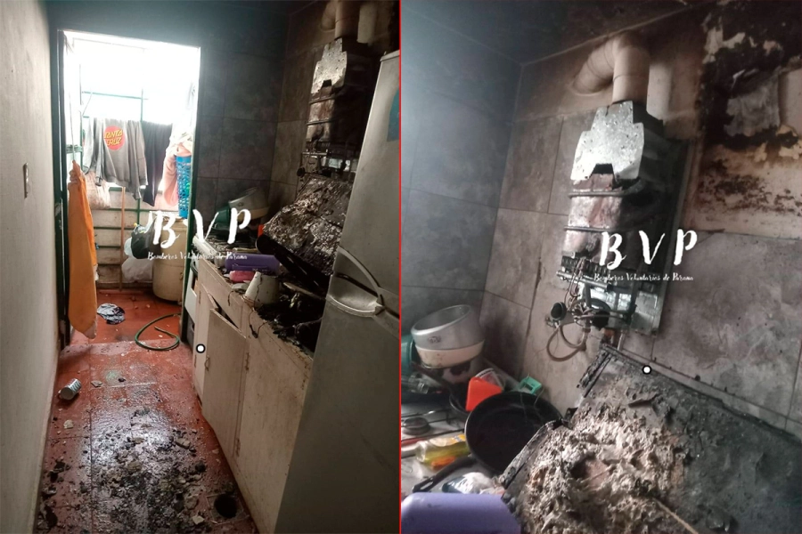 Así quedó la vivienda tras el incendio (foto Bomberos Voluntarios de Paraná)