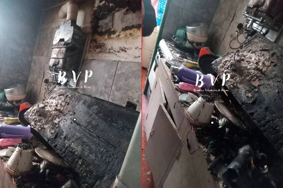 Así quedó la vivienda tras el incendio (foto Bomberos Voluntarios de Paraná)