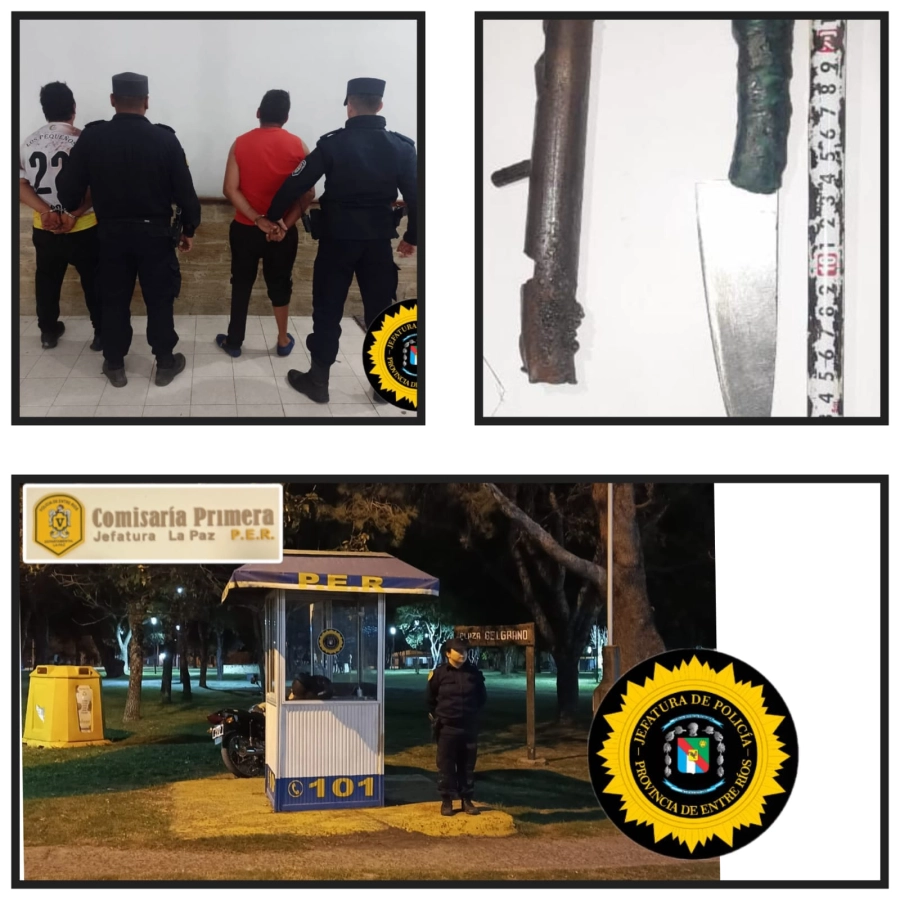 Detenidos en La Paz (foto Polic&iacute;a de Entre R&iacute;os)