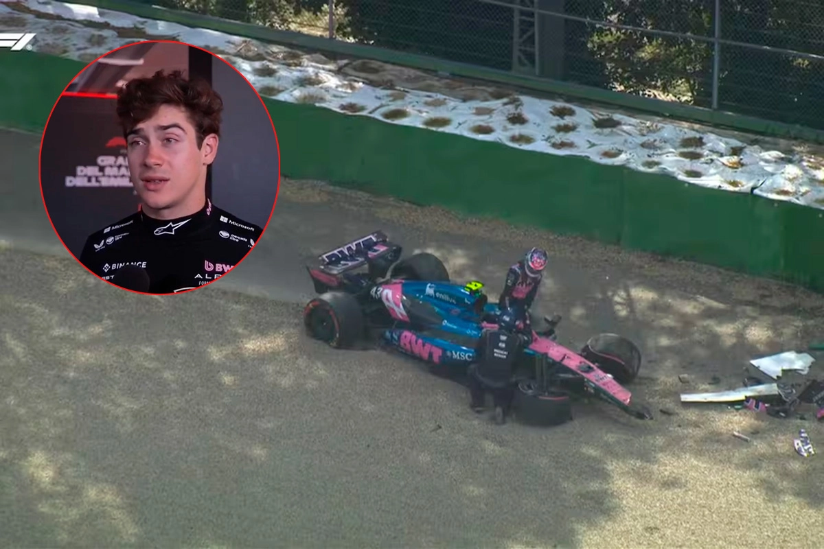 Colapinto tras su accidente en Imola Colapinto tras su accidente en Imola
