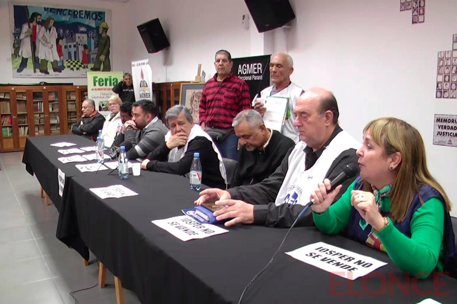 Rechazo de la Intersindical al proyecto que reemplaza IOSPER por OSER (foto Elonce)