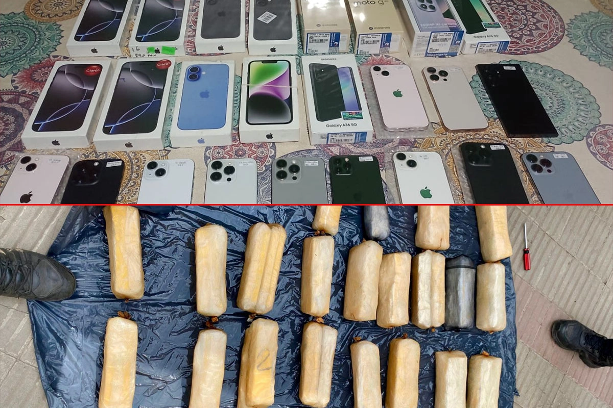 Celulares y cocaína incautados. Celulares y cocaína incautados.
