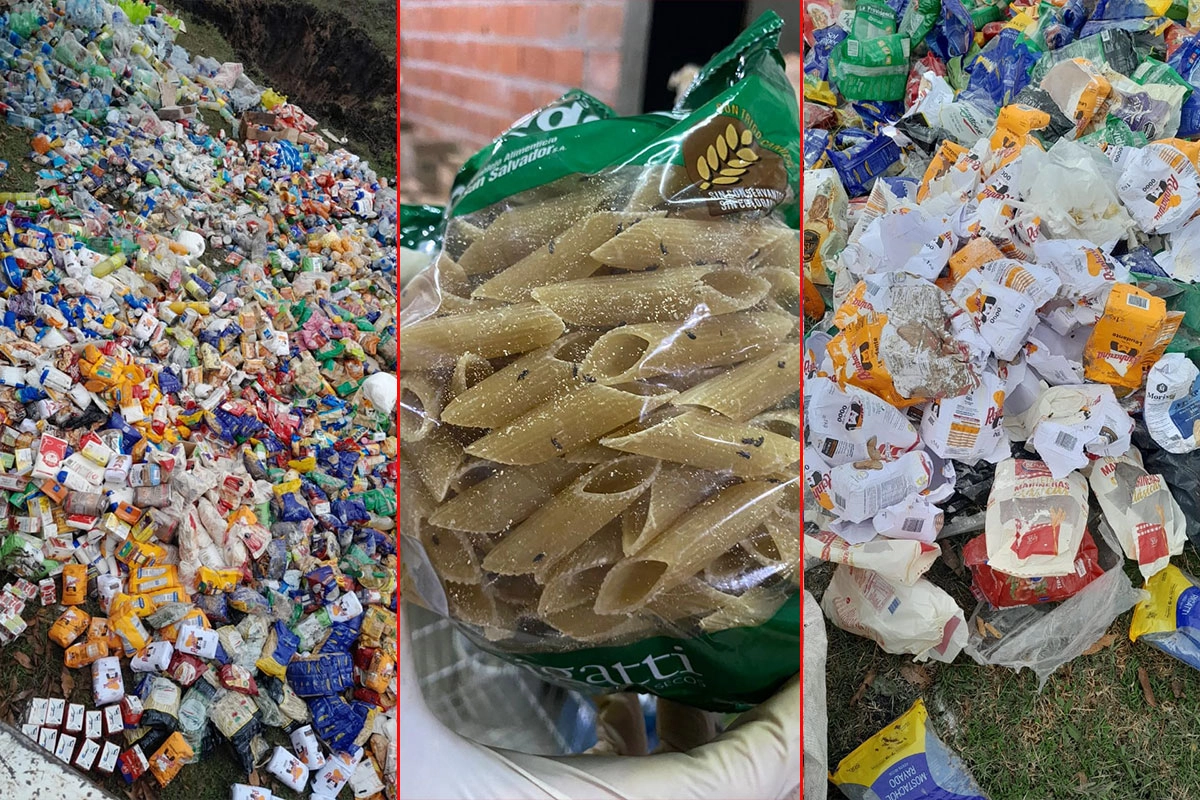 Alimentos en mal estado en un supermercado Alimentos en mal estado en un supermercado