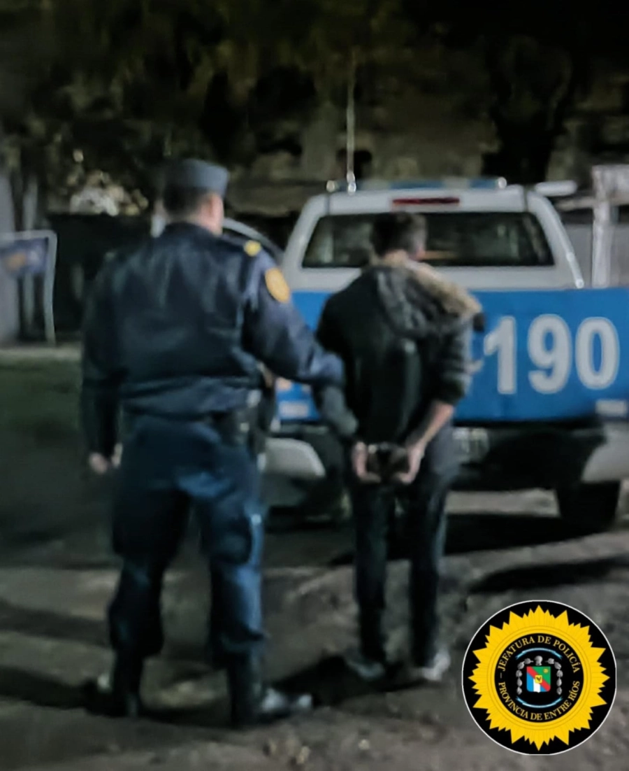 Detenido por desobediencia judicial en Viale (foto Polic&iacute;a de Entre R&iacute;os)