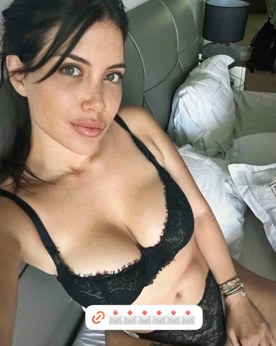 Wanda Nara con un conjunto de ropa interior. Instagram