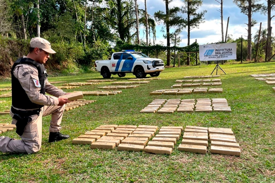 Marihuana incautada en Misiones. Gendarmer&iacute;a Nacional
