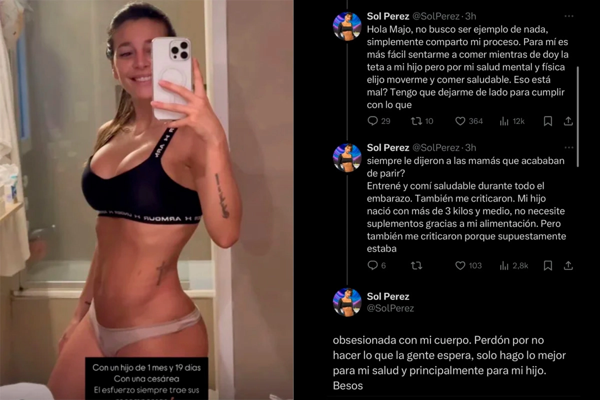 Sol Pérez respondió críticas de una seguidora