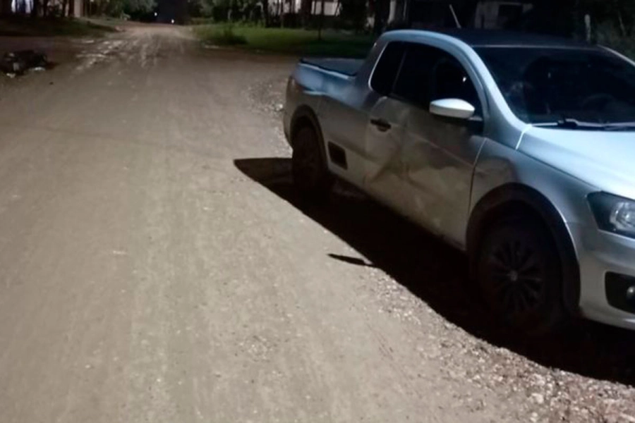 La camioneta involucrada en el accidente. Foto: P.E.R.