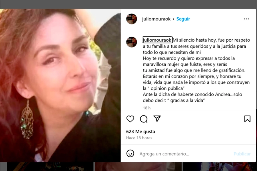 Las palabras de Moura, a cuatro meses de la muerte de Andrea Murillo Rojas (foto: Instagram/juliomouraok)