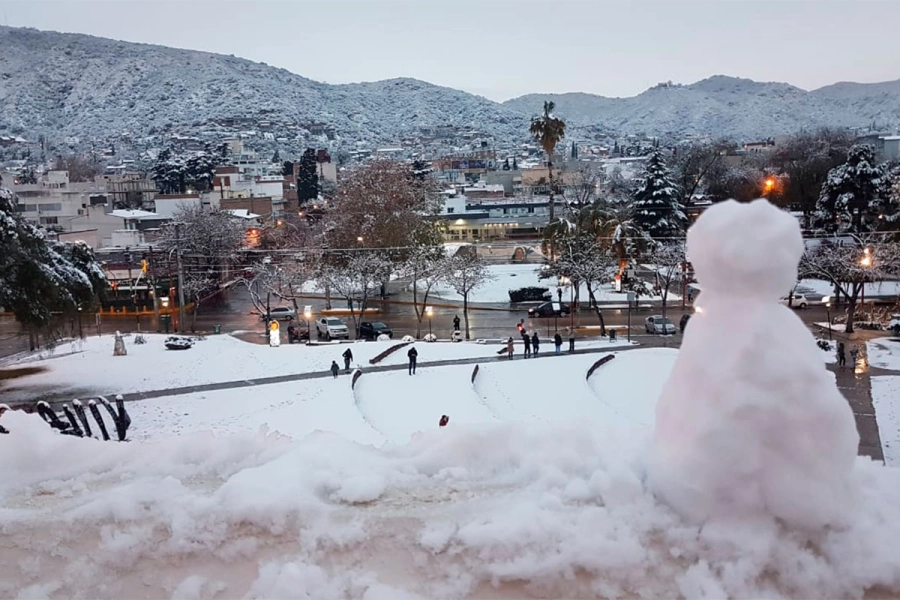 Nevó en sierras de Córdoba