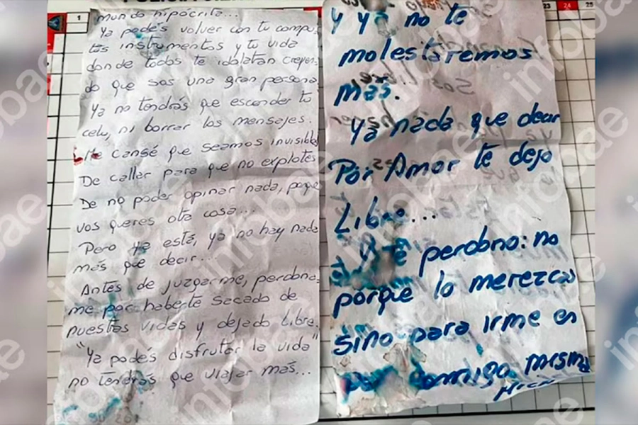 Las cartas que encontraron en la escena del crimen. (Infobae)