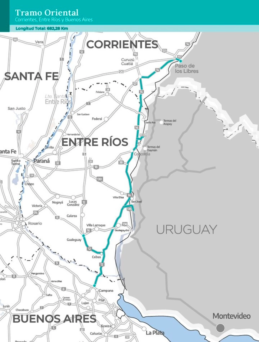 Tramo oriental. Gobierno nacional