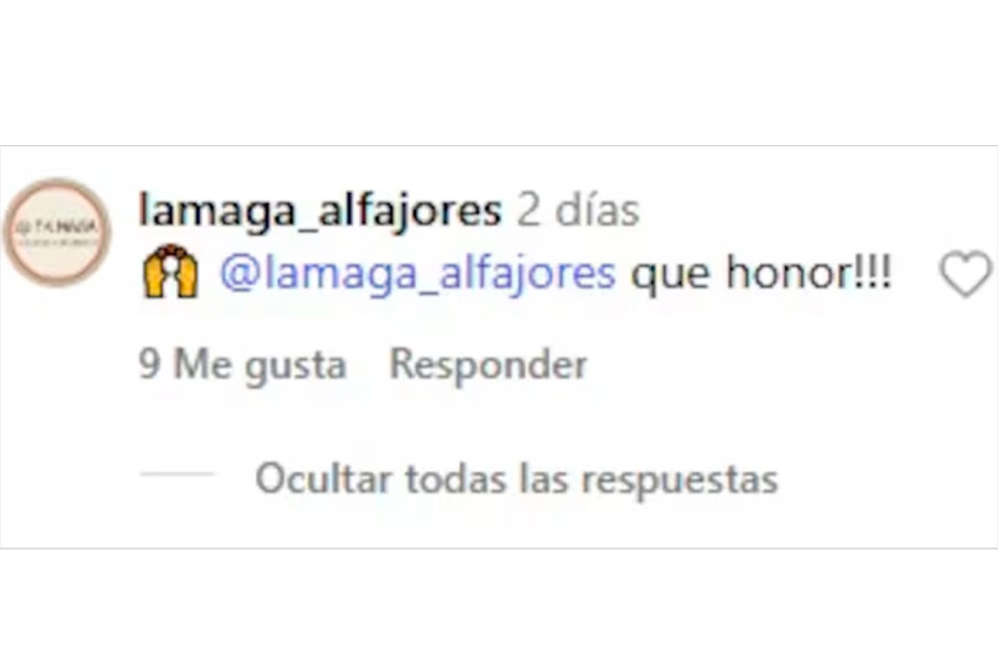 La reacci&oacute;n de La Maga Alfajores ante su puesto en el ranking. (Fuente: Instagram/@tasteatlas)