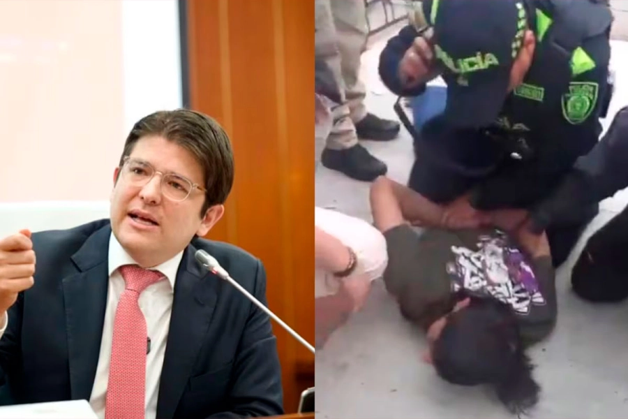 Miguel Uribe y a la derecha, el adolescente detenido.