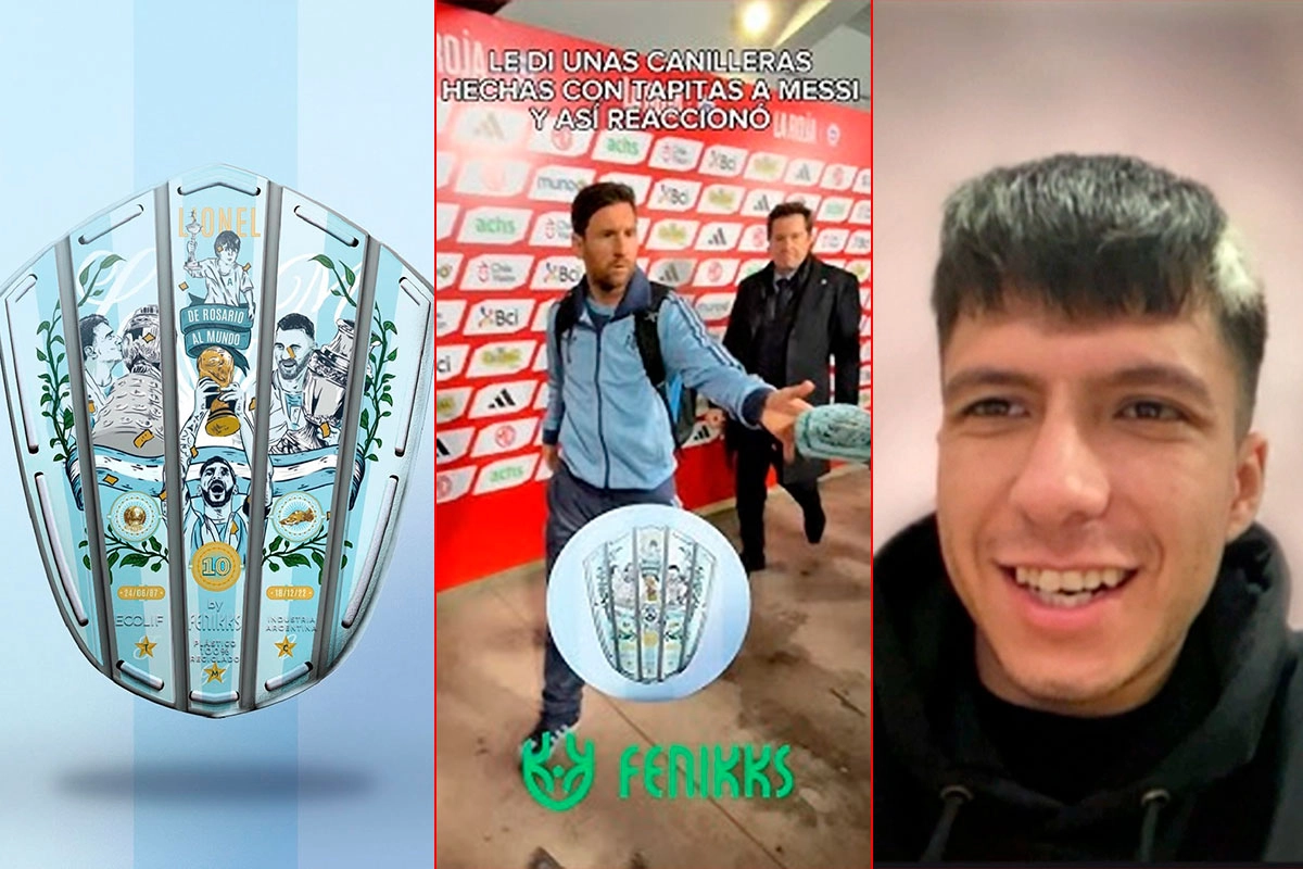 La historia de las canilleras que llegaron a Messi. La historia de las canilleras que llegaron a Messi.