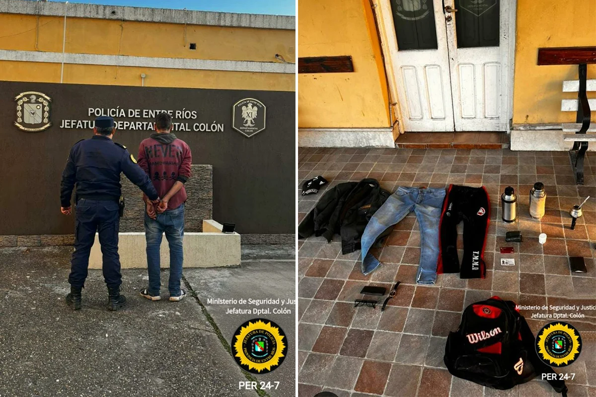 Detenido y elementos recuperados
