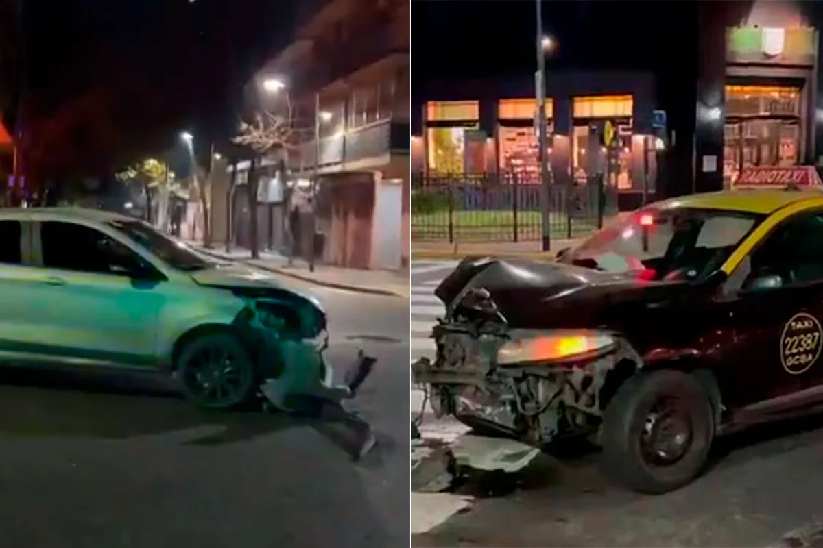 manejaba en contramano, chocó un taxi
