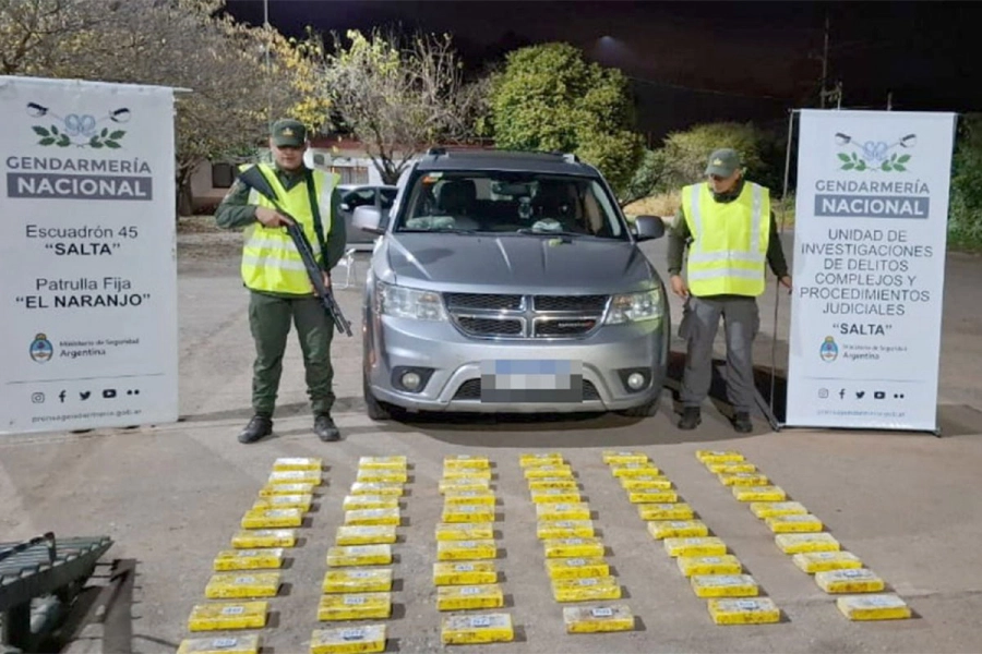 Coca&iacute;na incautada. Gendarmer&iacute;a Nacional