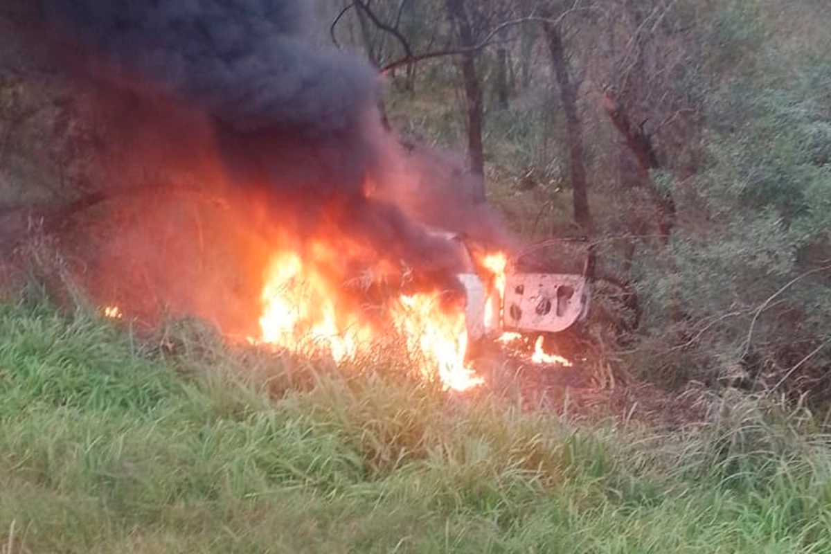 Accidente en ruta 12: un auto se incendió tras despistarse y murió el conductor