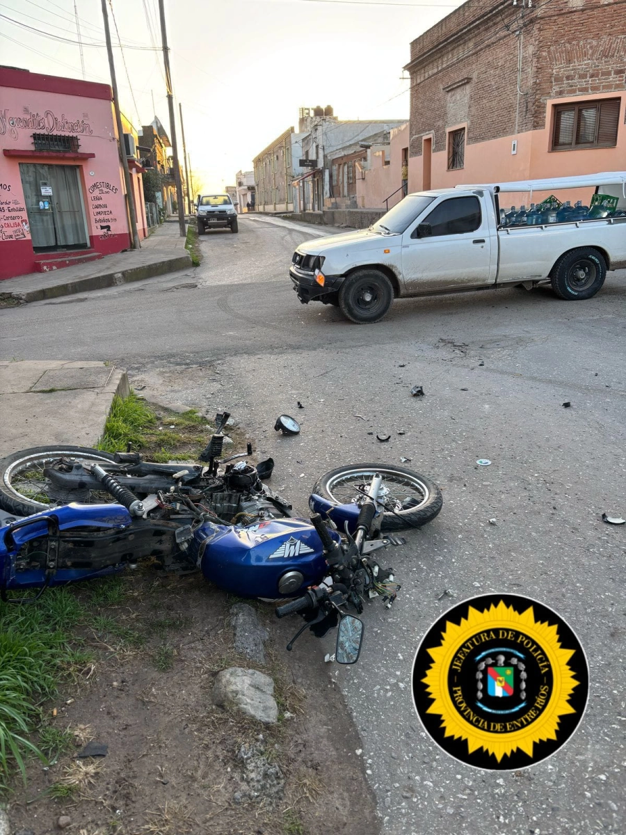 Accidente de moto en Victoria (foto Polic&iacute;a de Entre R&iacute;os)