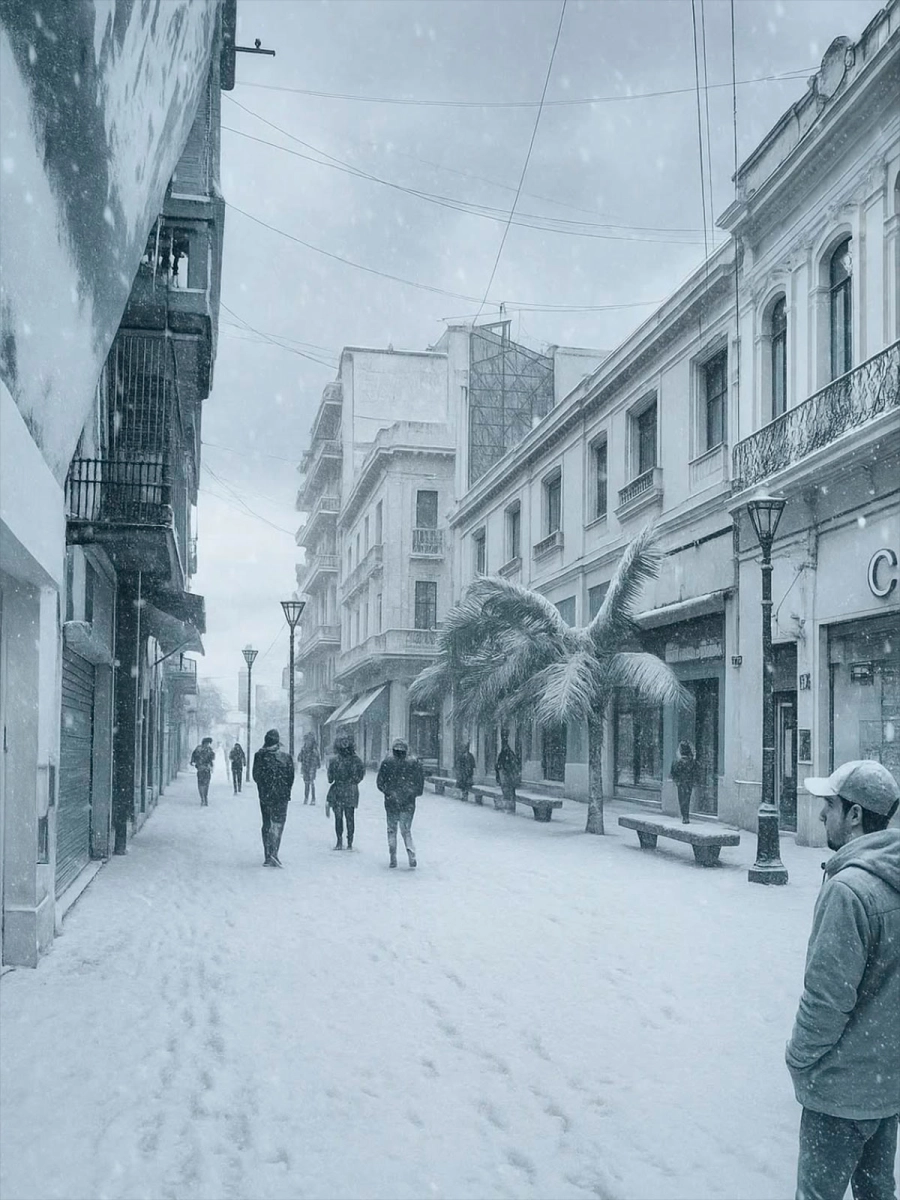 La peatonal San Mart&iacute;n. Simulaci&oacute;n generada con IA en 2025. (PHM)