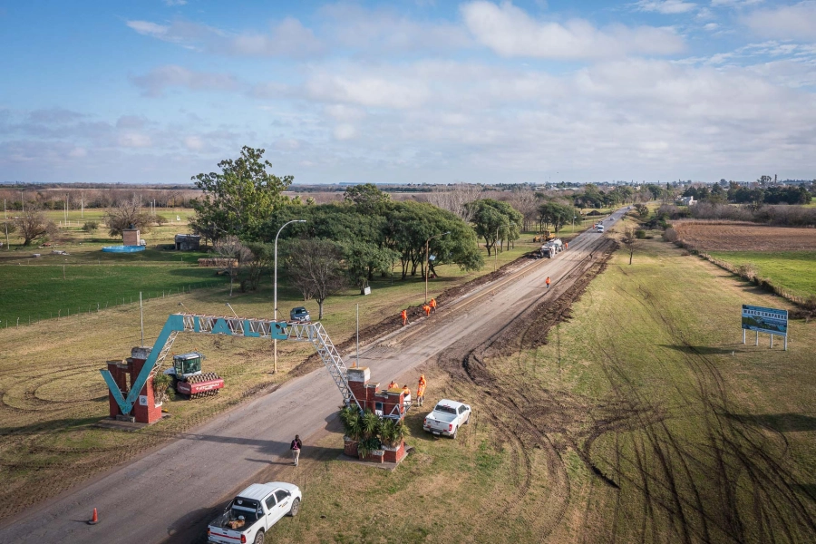 Ruta 32 en el acceso a Viale (foto Gobierno de Entre R&iacute;os)