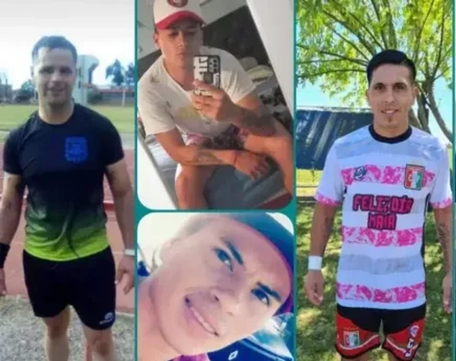 Las víctimas de la tragedia vial sobre ruta 39: Brian y Lucas Izaguirre, Leandro Almada y Axel Rossi