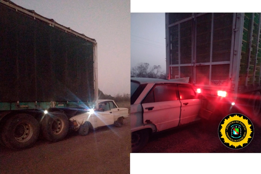 Siniestro vial en la Ruta Provincial 25 (foto Polic&iacute;a de Entre R&iacute;os)