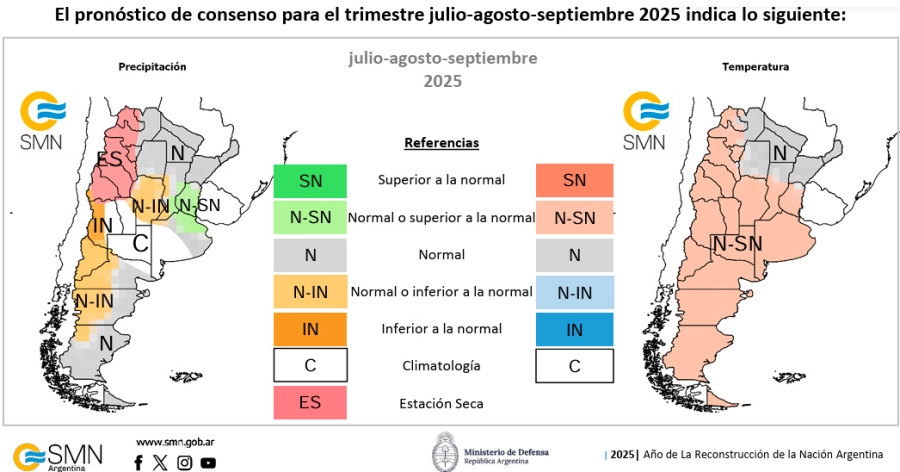 El pron&oacute;stico clim&aacute;tico trimestral. SMN