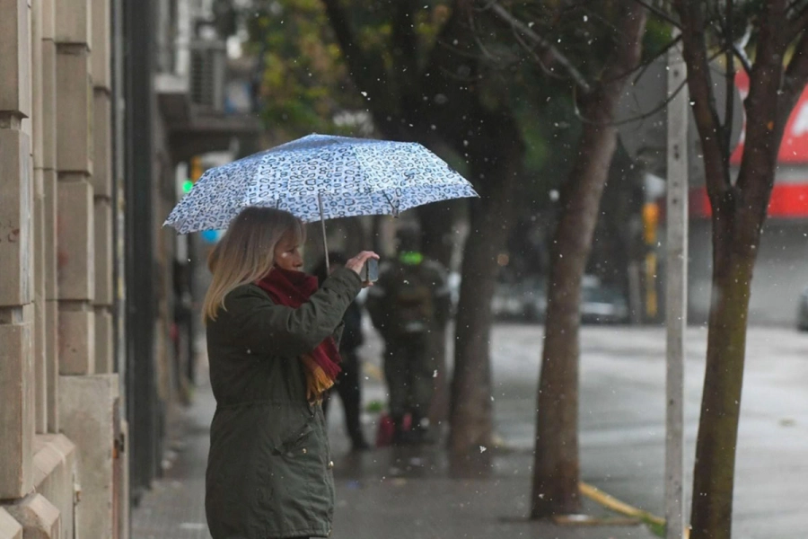 Bah&iacute;a Blanca fue afectada por la ca&iacute;da de copos de nieve.
