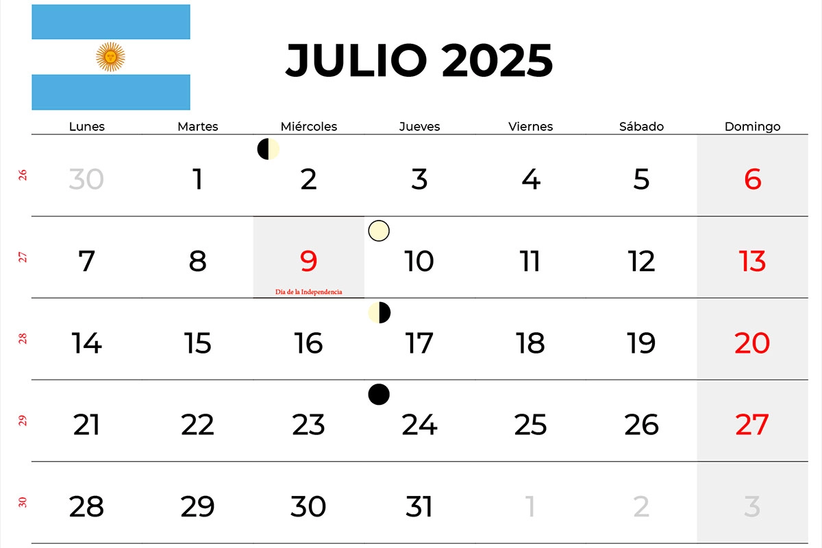 Calendario de feriados en Argentina