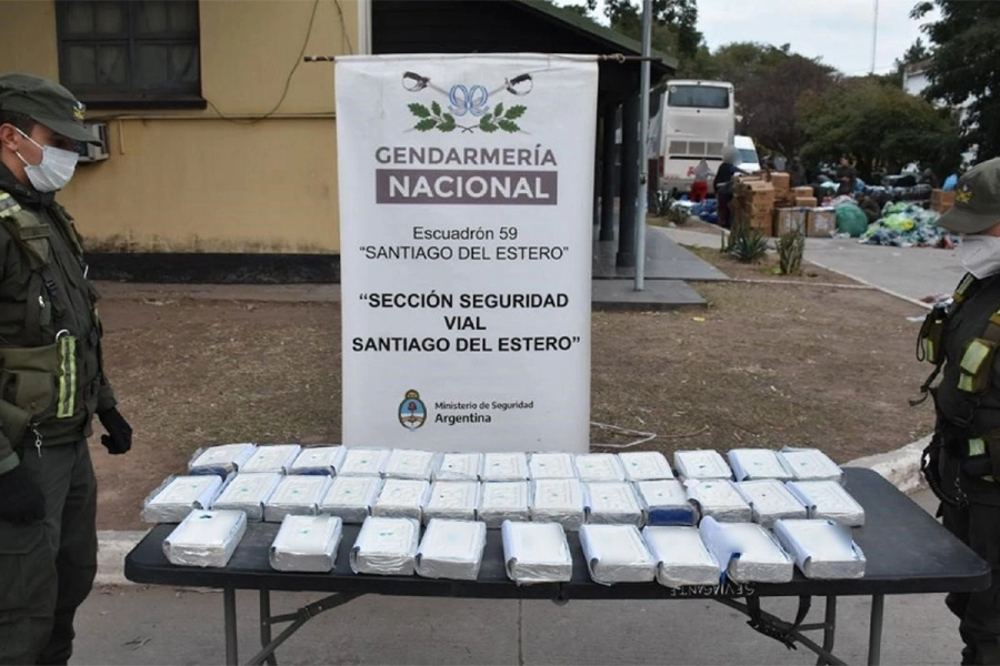 Coca&iacute;na incautada. Gendarmer&iacute;a Nacional