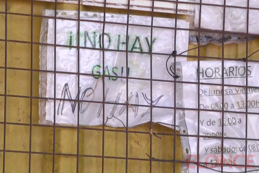Faltante de gas en comercio de venta minorista en Paran&aacute; (foto Elonce)