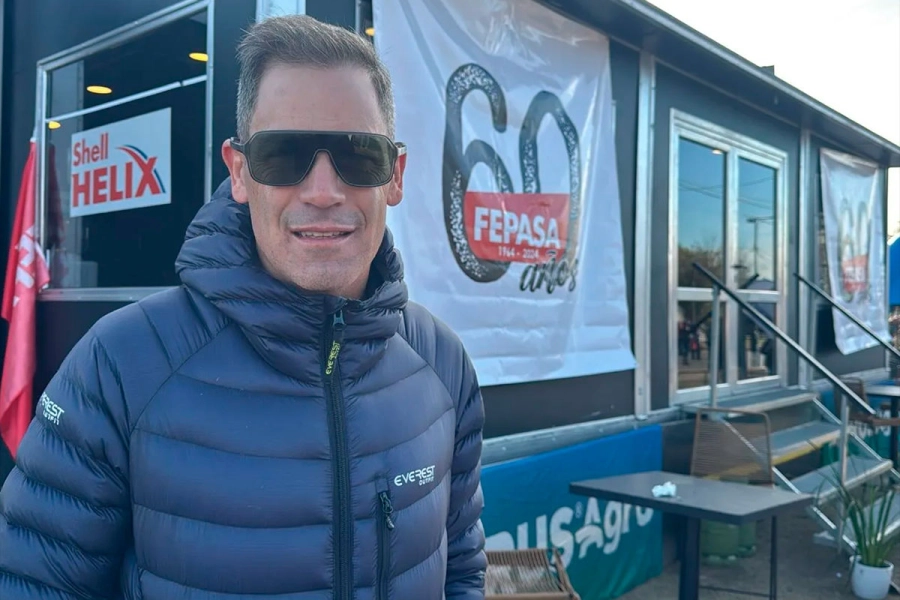 Marcos Ligato en el aniversario de la empresa.