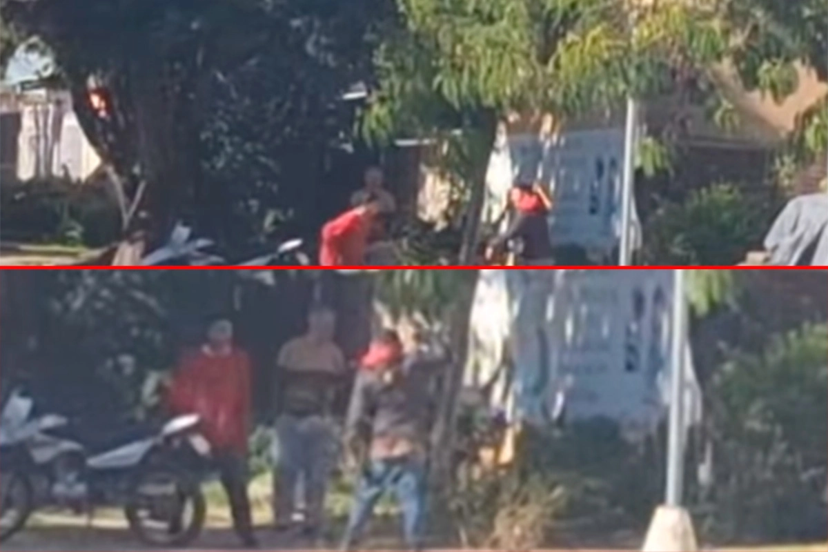 Momentos de la pelea entre ambos sujetos. Momentos de la pelea entre ambos sujetos.