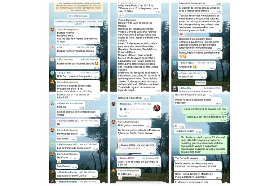 Algunos de los chats que se conocieron. Foto: Alejandra Scetti