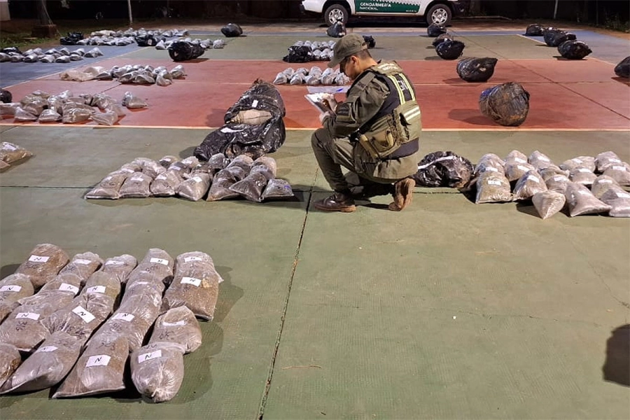 Marihuana incautada en Misiones. Gendarmer&iacute;a Nacional