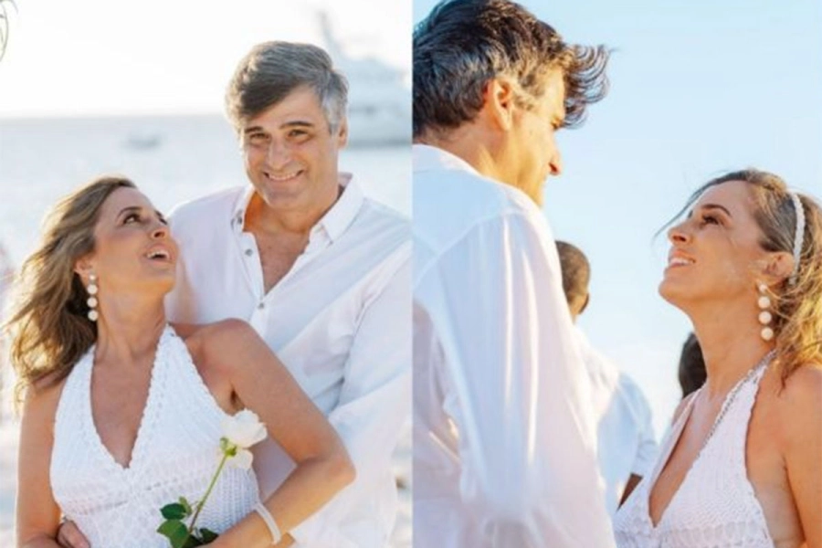 Sandra Borghi renov&oacute; los votos con su marido, Fernando Casanello, en 2023. Gente