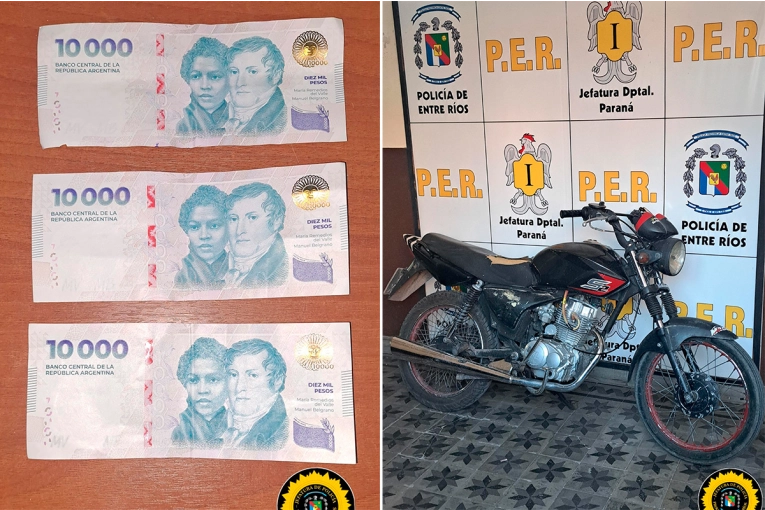 Secuestran dinero y una moto tras asalto a una comerciante en Paraná