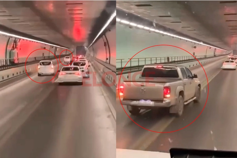 Video muestra vehículos sobrepasando a otros en el Túnel: explican qué pasó
