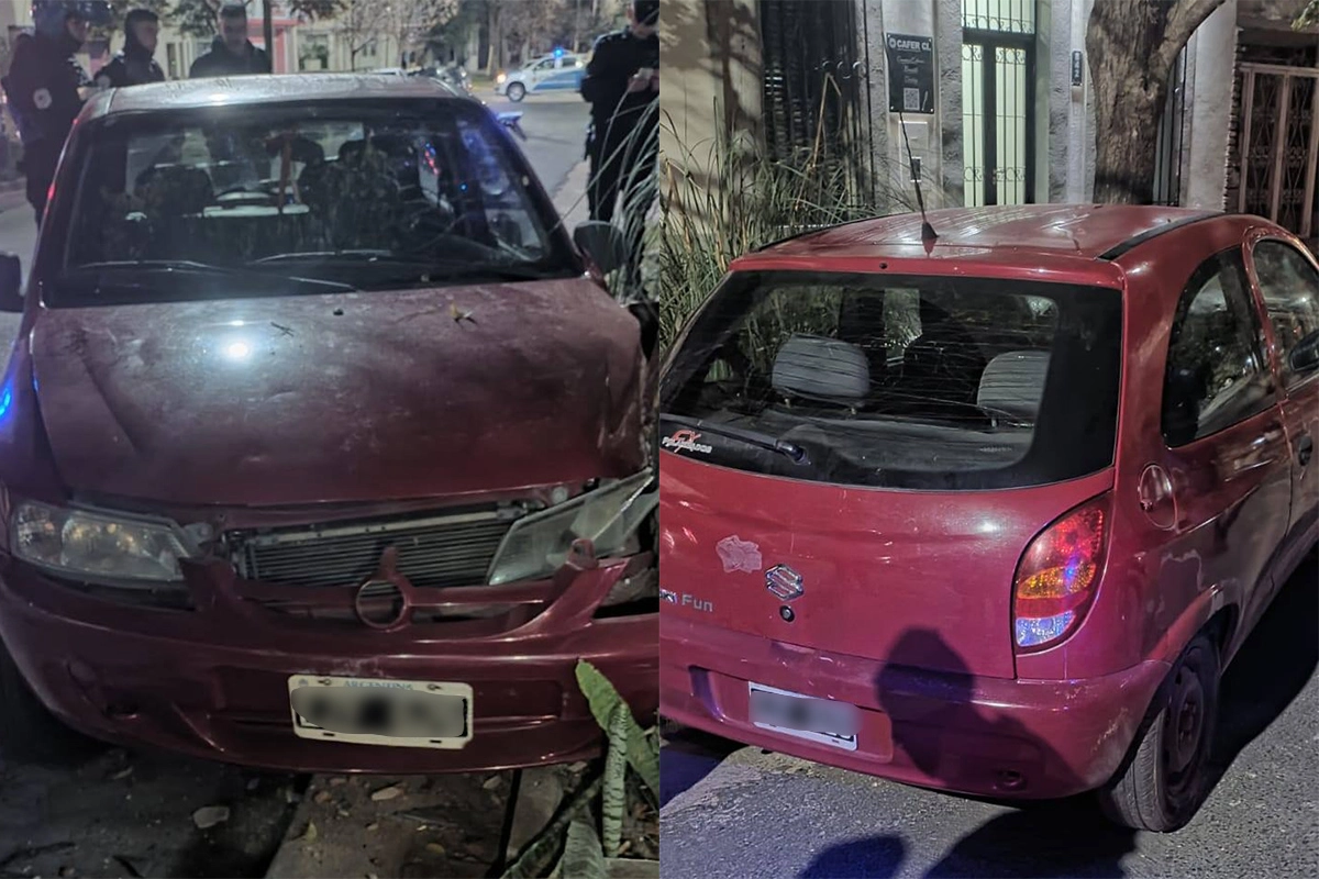 Auto chocó contra un cantero Auto chocó contra un cantero