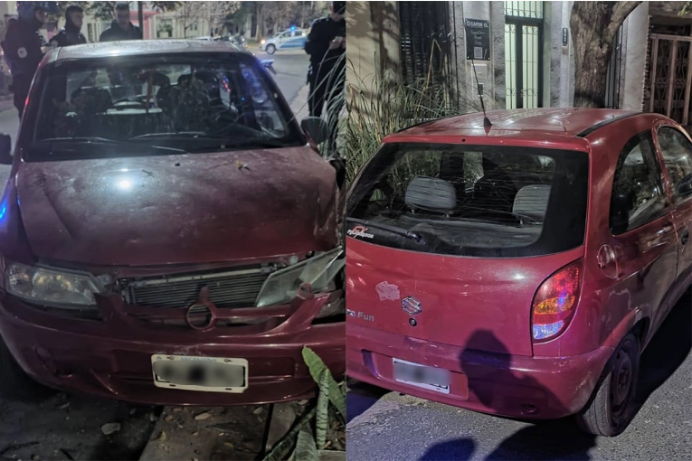 Auto despistó y chocó contra un cantero: tres personas resultaron heridas