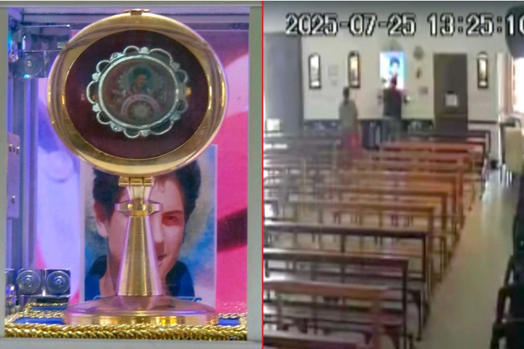 Robaron las reliquias de Carlo Acutis en parroquia de Paraná y todo quedó filmado