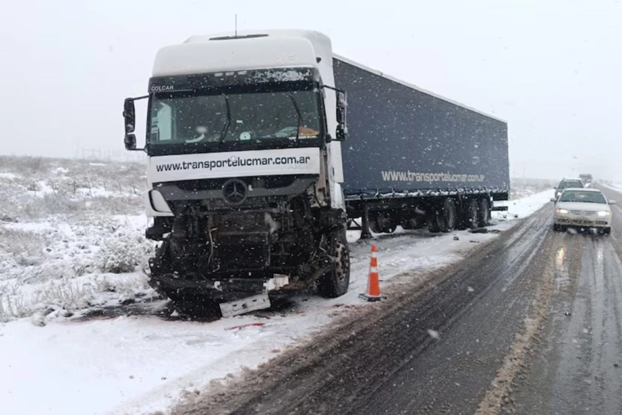 El cami&oacute;n involucrado en el accidente. Foto: Infobae.