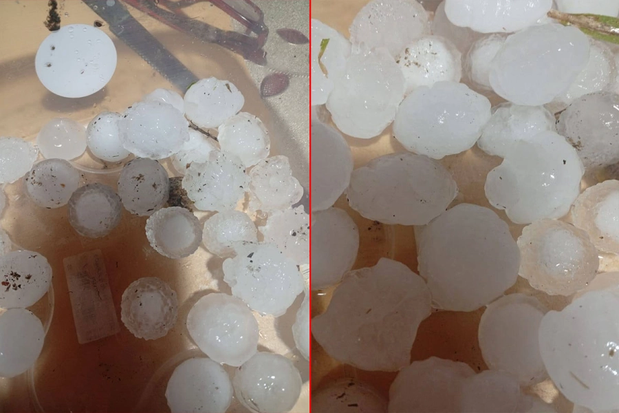 Granizo en Santa Luc&iacute;a. Antonio Silveyra.