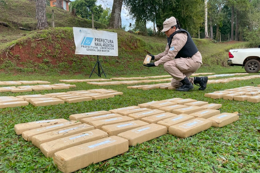 Marihuana incautada en Misiones. Prefectura Naval