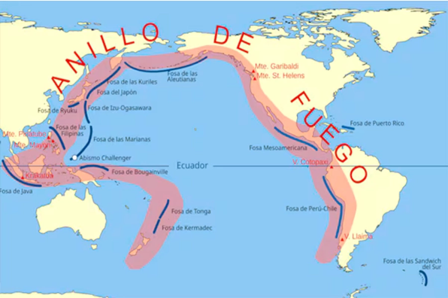 Cintur&oacute;n del Fuego del Pac&iacute;fico.