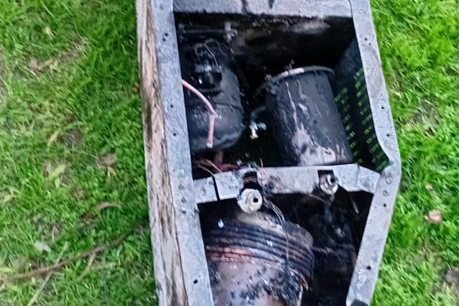 Parte de lo incendiado en la casa. Foto: Bomberos Voluntarios.