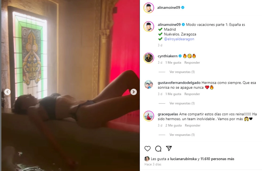 Alina Moine en Espa&ntilde;a. Instagram