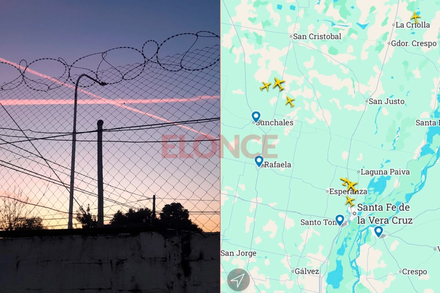 Estelas de aviones sorprendieron a vecinos de Paran&aacute; (foto Elonce)